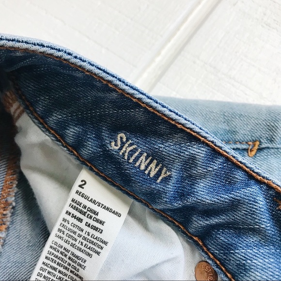 Skinny Light Wash Ripped Jeans - Picture 2 of 3